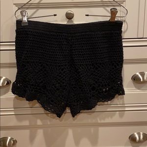 Black Crotchet Shorts